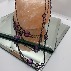 Multi layered black and purple necklace